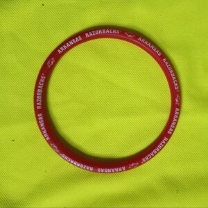Red arkansas razorbacks silicone round sports team bracelet